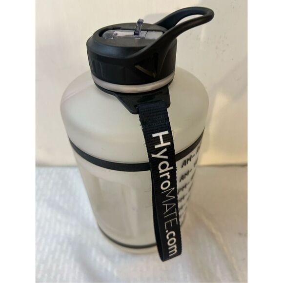 Hydromate Water jugs clear black writing time phrases with strap - Picture 2 of 5